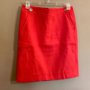 NWOT TALBOTS CORAL/red skirt. Beautiful. Sz 10.